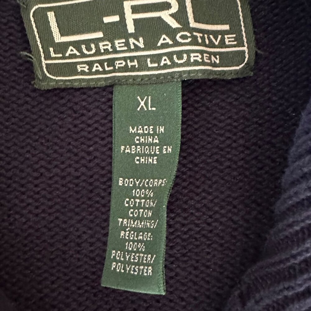 Ralph Lauren Active Navy Blue Long Sleeve Cardigan Sz XL - Picture 3 of 4